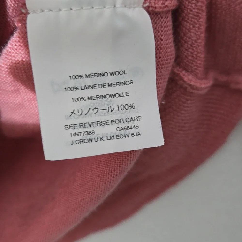 J. Crew Tippi Soft Mauve Knit Merino Wool Top Size M